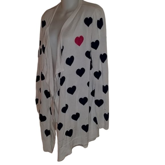 Faith & Zoe Intarsia Heart Sweater Cardigan - Picture 5 of 9